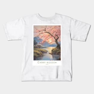 Vintage Retro Japan Cherry Blossom Kids T-Shirt